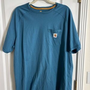 Carhartt Men's Teal Blue Short-Sleeve Pocket Tee